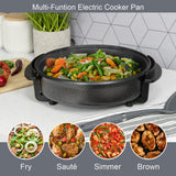 Quest 30cm electric cooker pan with glass lid