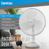 Benross 43920 12-Inch Standing Desk Fan/Easy Push Control Buttons / 3 Speed Settings/Oscillating Head/Safety Guard/Use In Home, Office, Commercial & More/White Colour