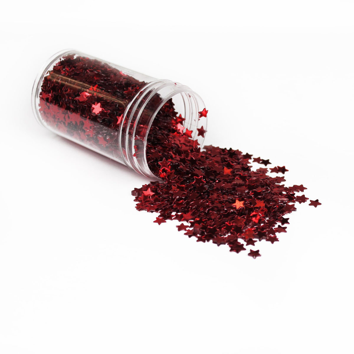 Christmas Star Confetti Glitter Pots, 12 Packs of Assorted Colours Red Silver Gold Multi Coloured
