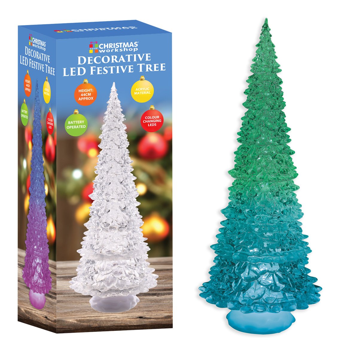 44cm colour-changing LED acrylic Christmas tree