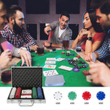 Global Gizmos 200-piece poker set with chips cards dice and aluminium case