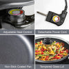 Quest 35870 Electric Non-Stick Wok with Lid Included / 5 Precise Temperature Options/Rapid Heating Technology / 33cm Diameter/Detachable Power Cord for Serving / 1500W