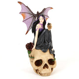 Mystic Legends gothic lady sitting on skull figurine