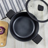 Blackmoor 67299 Neuvo 24cm Stock Pot with Lid/All Hob Types Incl. Induction, Gas, Electric/Black Non-Stick 5-Layer Cookware/Recycled Body & Soft Touch Handles
