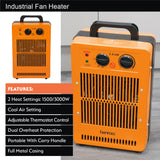 Benross orange 2800W industrial fan heater