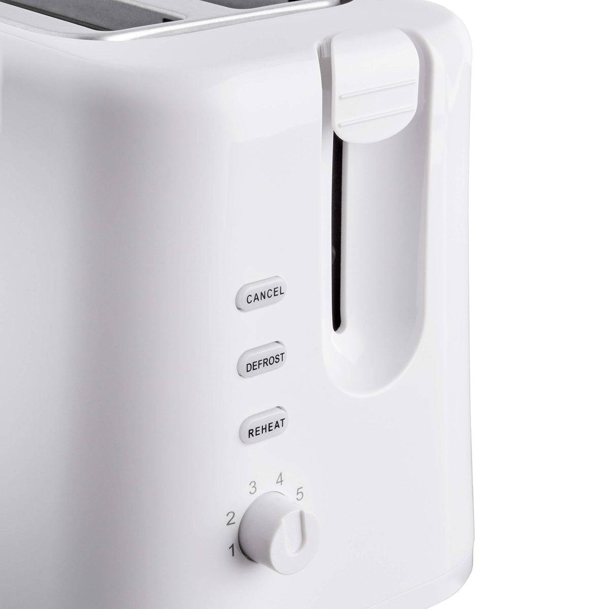 Quest white 870W 2-slice toaster with adjustable browning