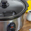 Quest 35270 Slow Cooker / 3.5 Litres/Compact Stainless Steel / 200W / 3 Temperature Settings/Transparent Toughened Glass Lid/Dishwasher Safe