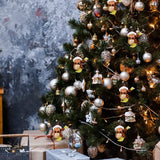 Widdop LED reindeer Christmas baubles set of six