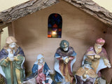 Light Up Nativity Scene with Porcelain Figurines - 98077