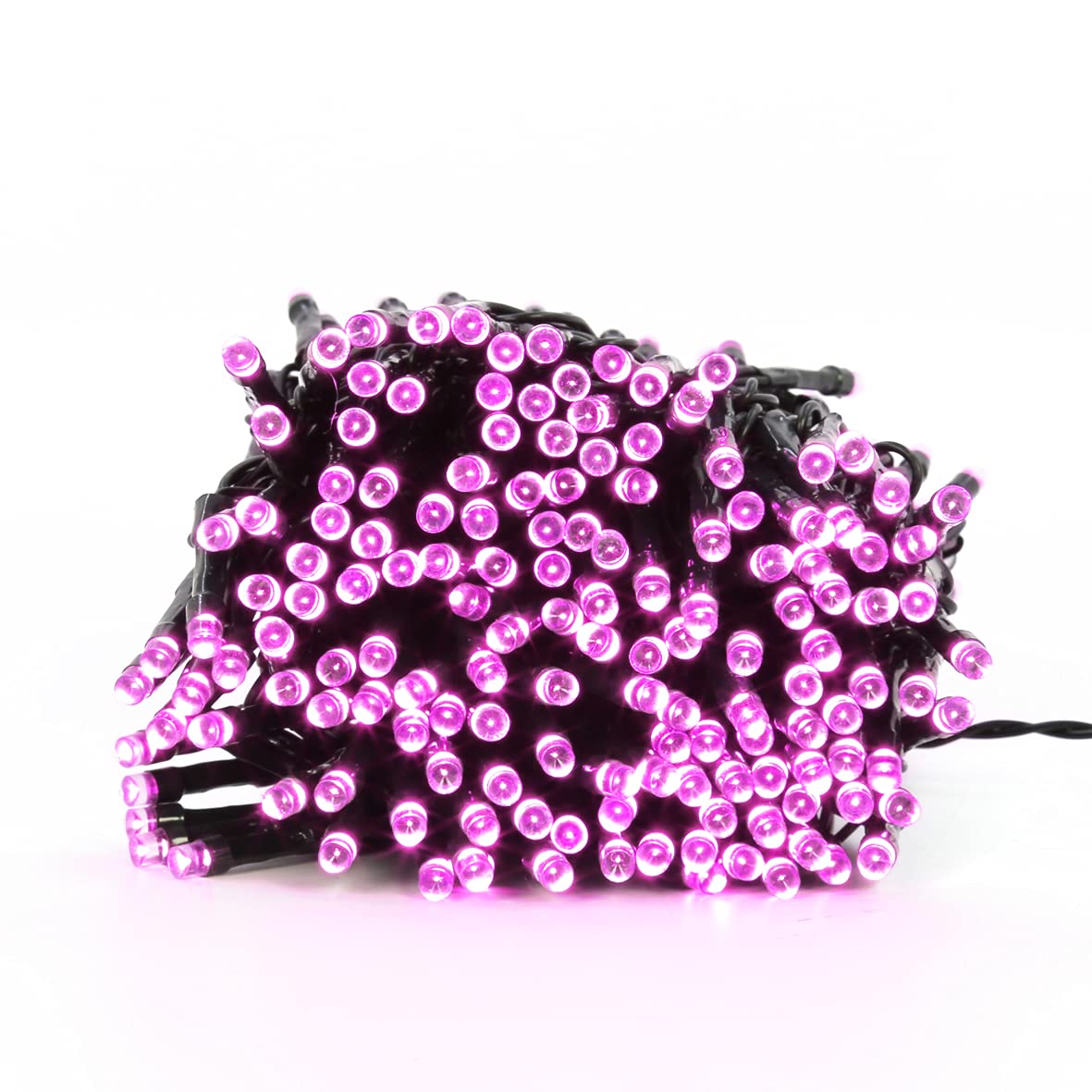 200 pink LED chaser Christmas lights – 13.9m