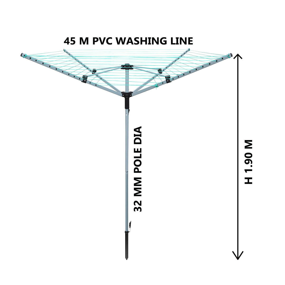 Laundry Mate white 40m four-arm rotary clothes airer