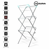 Laundry Mate three-tier foldable clothes airer with 20 pegs