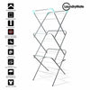 Laundry Mate Foldable Clothes Airer 3 Tier Clothes Drying Rack Includes 20 Clothes Peg Heavy Duty Concertina Dryer Light Weight Folds Flat For Easy Storage Ideal For Indoor & Outdoor