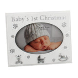 Baby's First Christmas silver photo frame 6 x 4in