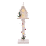 70cm white wooden LED Christmas treehouse decoration