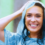 Milestone Camping reusable hooded rain poncho – blue