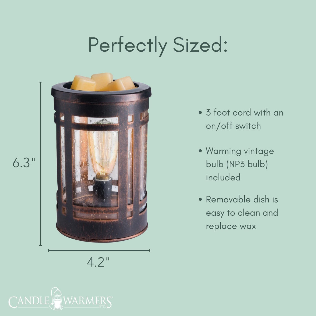 Candle Warmers Etc. Mission vintage bulb fragrance warmer