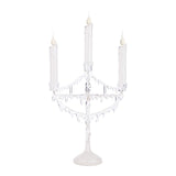 Clear acrylic Christmas candelabra with flickering lights