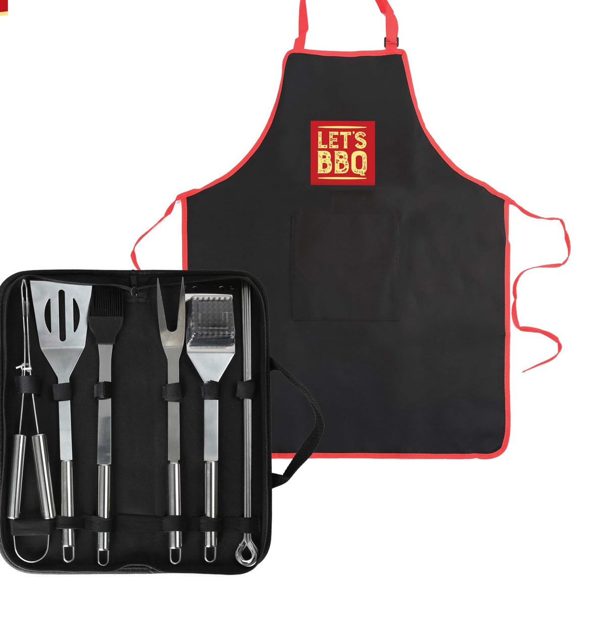 Let's BBQ 12-piece stainless steel barbecue tool set with carry bag