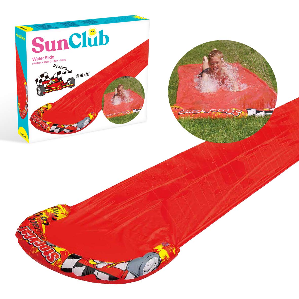 5m inflatable garden water slide with sprinkler