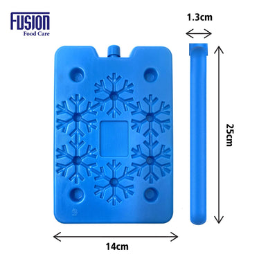 Reusable Freezer Cooler Ice Blocks - Cool Box Leakproof Keeps Food Drink Fresh Cooler Bag - Outdoor Beach Picnic Camping Travel Work Lunch School Blue Chiller - 4 Pack 25x14x1.3 cm - Fusion Food Care