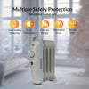 KNIGHT 5 Fins 500W Oil-Filled Radiator Heater White Colour with Thermostat, Overheat Protection, Power Switch, for indoor use, Quiet Electric Space Heater for Bedroom, Office, Home (5 Fins)