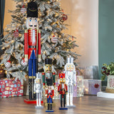 50cm white and silver wooden Christmas nutcracker soldier
