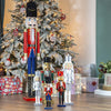 The Christmas Workshop 71049 Wooden Nutcracker 50cm Tall/White and Silver Soldier on Stand/Christmas Decorations