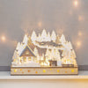 The Christmas Workshop Light Up Wooden Festive Scenes/Indoor Christmas Decorations/Warm White LEDs/Hand Crafted (Christmas House with Forest)