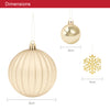 The Christmas Workshop Set of 50 Shatterproof Textured Baubles/Elegant Festive Designs/Christmas Tree Decorations with Hanging String/Various Sizes and Styles (Champagne)