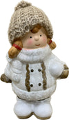 White Ceramic Girl With Woolly Hat