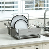 Blackmoor deluxe stainless steel dish drainer with wine glass rack