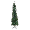 The Christmas Workshop 70660 6ft Green Pre-Lit Slimline Artificial Indoor Decoration | Includes Folding Metal Christmas Tree Stand | 560 Tips & 110 LED Lights