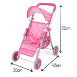 Toyrific Snuggles Deluxe pink foldable dolls buggy
