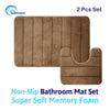 Your bathroom Bath Mat (2 Piece) Machine Washable Ultra Soft Memory Foam Non-Slip Bath Mat For Bathrooms Quick Dry Polyester Fiber Toilet Shower Pedestal Foot Mat Super Water Absorbent Mould Free