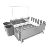 Blackmoor deluxe stainless steel dish drainer with wine glass rack