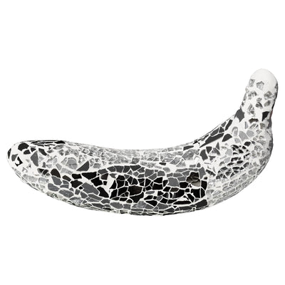 Febland Mirrored Mosaic Glass Banana, Silver, Small