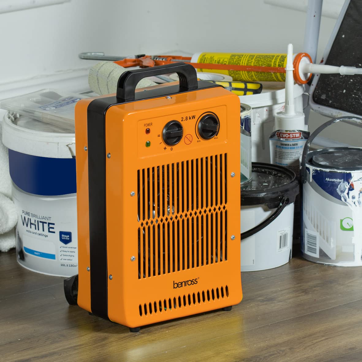 Benross orange 2800W industrial fan heater