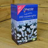 Premier 16m cool white Supabright outdoor Christmas lights with 200 LEDs