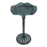 GardenKraft verdigris solar bird bath with LED lights