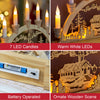 The Christmas Workshop 70780 Wooden Illuminated Candle Bridge / 7 Warm White Candles / Indoor Christmas Decoration / Battery Operated / 36cm x 27.5cm x 5.5cm