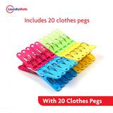 Laundry Mate three-tier foldable clothes airer with 20 pegs