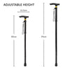 Anika 60510 Black Folding Walking Stick / Compact for Travel / Easy to Use / Height Adjustable Pole / Stylish Design / Wrist Strap