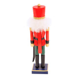 35cm red and green wooden nutcracker soldier Christmas decoration