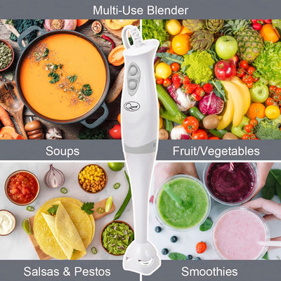 Quest 35090 Handheld Stick Blender / 2 Speed Settings / Detachable Easy Clean Stick / Ergonomic Grip / Hanging Loop for Storage / 200W / For Sauces, Smoothies, Soups & More