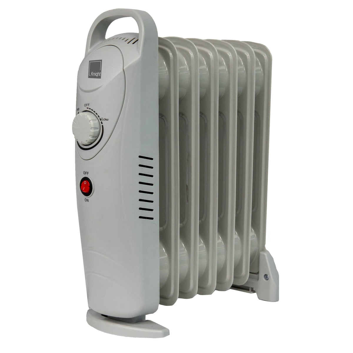 KNIGHT 7 Fins 700W Oil-Filled Radiator Heater White Colour with Thermostat, Overheat Protection, Power Switch, for indoor use, Quiet Electric Space Heater for Bedroom, Office, Home (7 Fins)