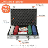 Global Gizmos 200-piece poker set with chips cards dice and aluminium case