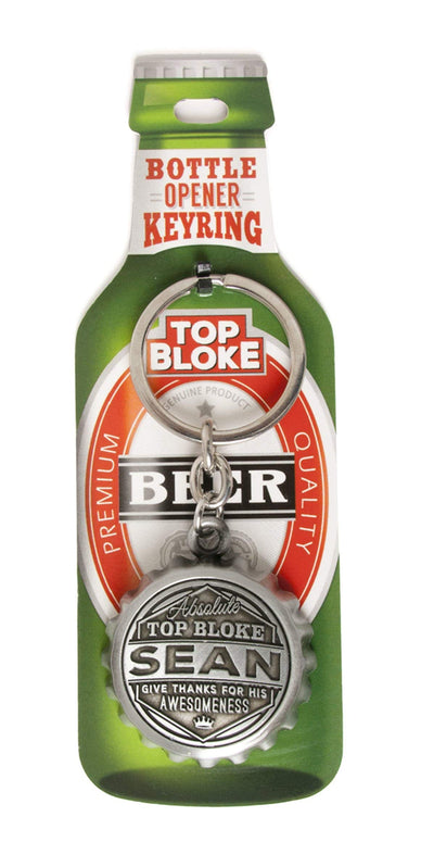 Top Bloke Bottle Top Design Key Ring Bottle Opener - Personalised to The Name of"Sean"