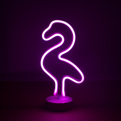 LED Neon Pink Flamingo Sign Battery Powered