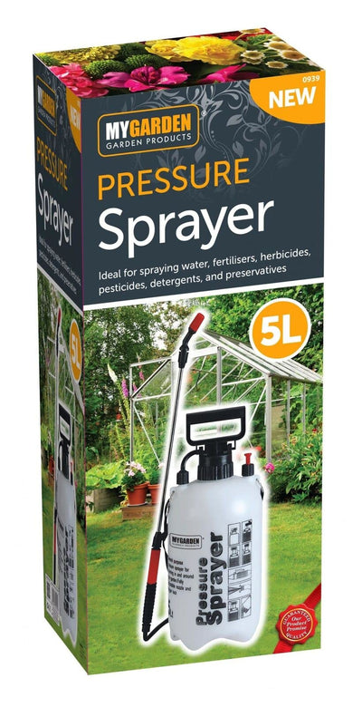 MyGarden GARDEN PRESSURE SPRAYER KNAPSACK WEEDKILLER CHEMICAL FENCE WATER SPRAY BOTTLE (5Litre)